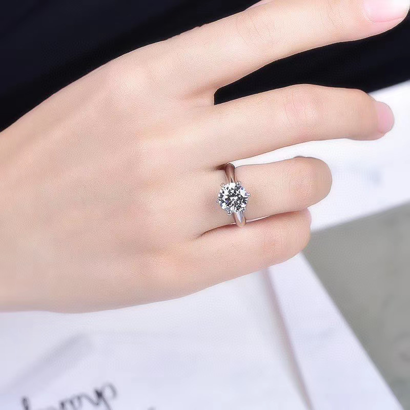 Moissanite Tiffany style ring S925 silver,T家六爪