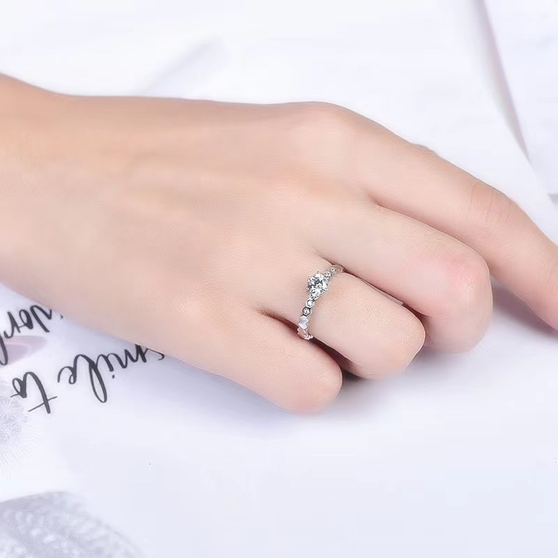 [Copy][Copy]Moissanite honeycomb ring S925 silver,蜂巢