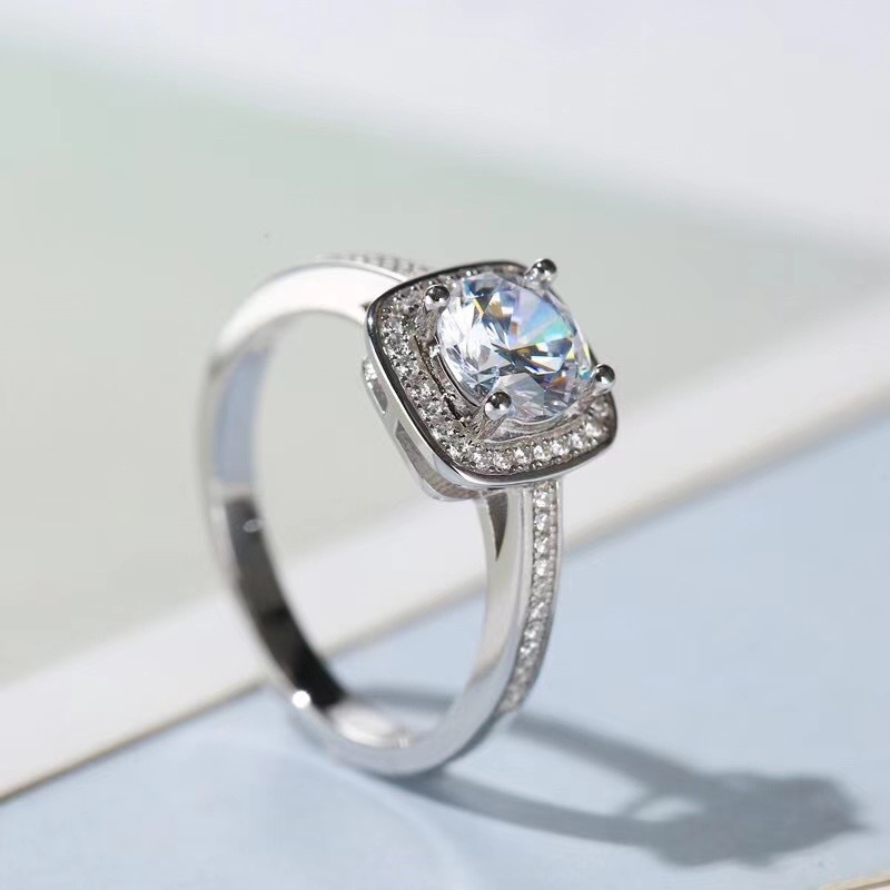 [Copy]Moissanite Fang Bao Ring S925 silver,方包戒指