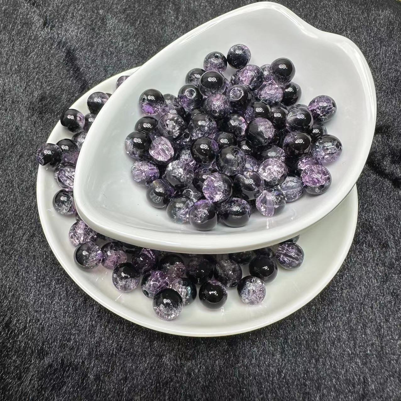 Crackle glass beads