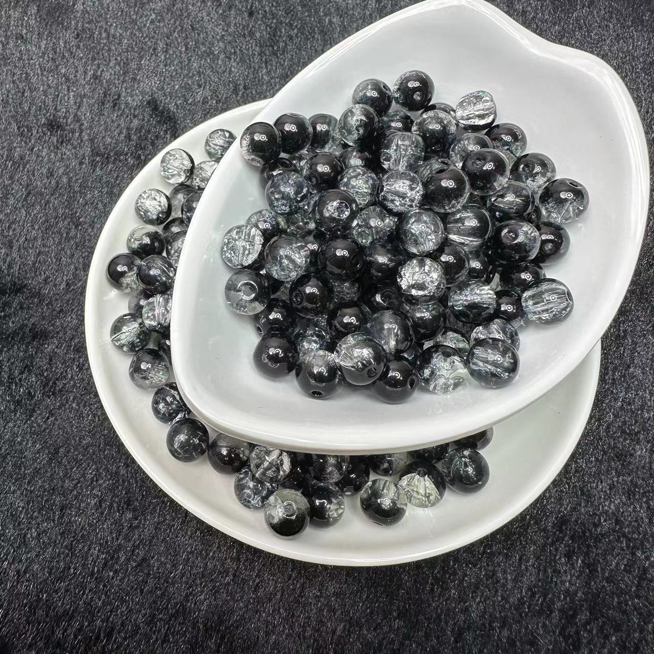 Crackle glass beads
