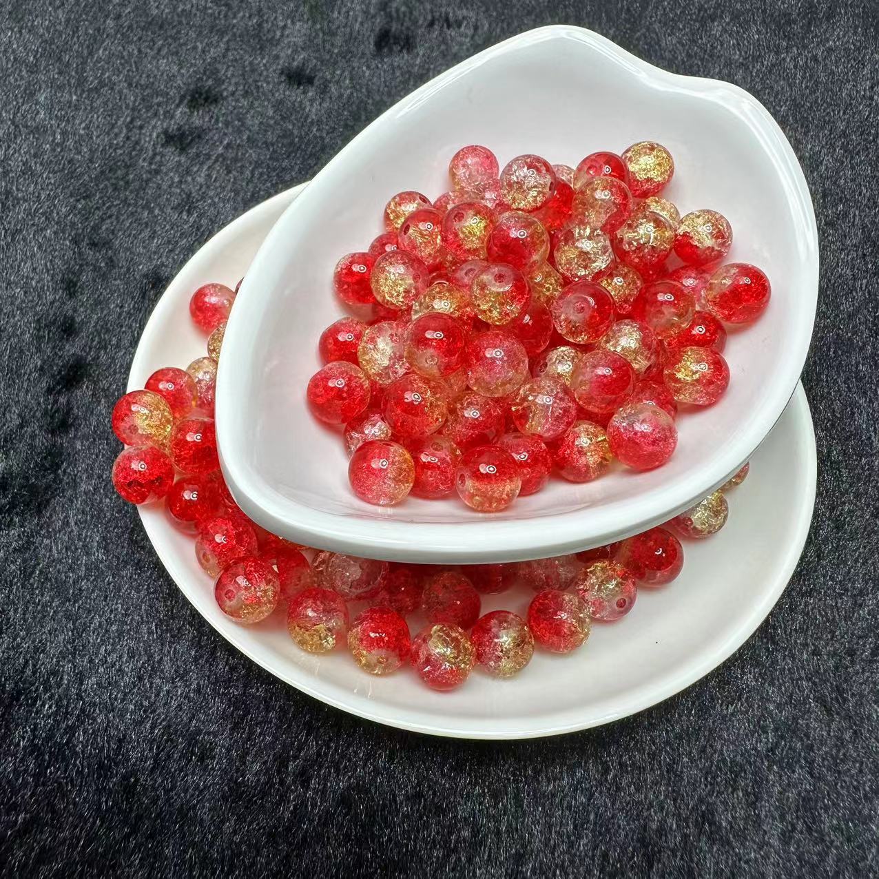 Crackle glass beads