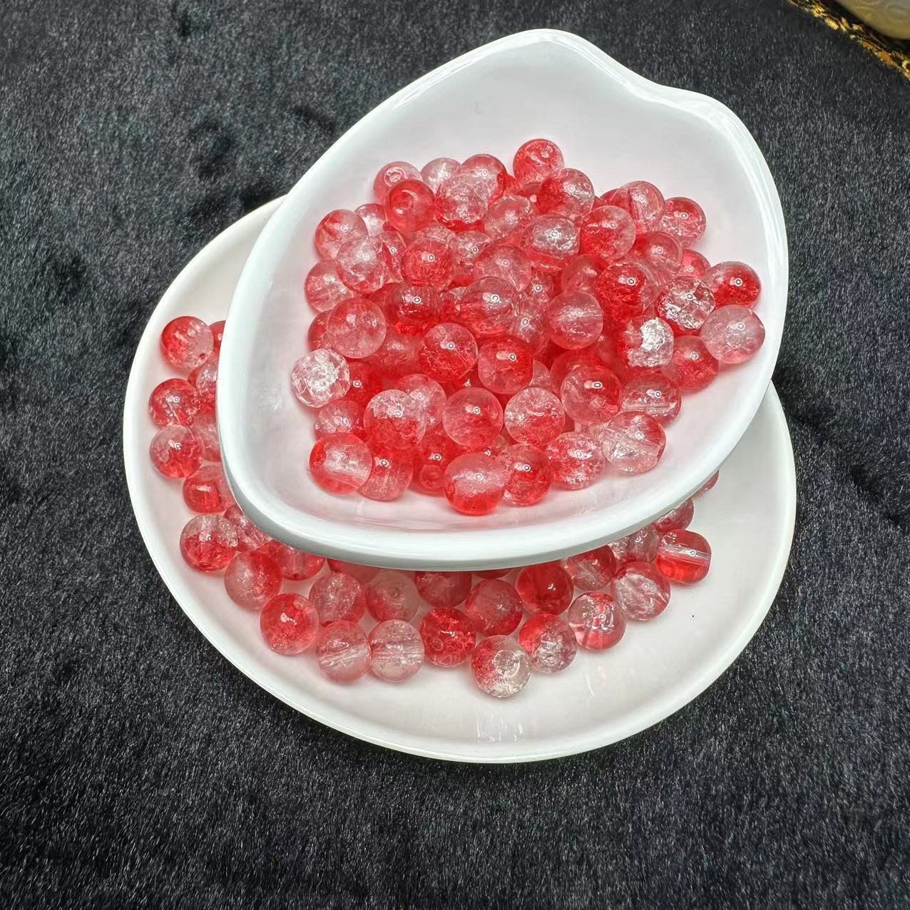 Crackle glass beads