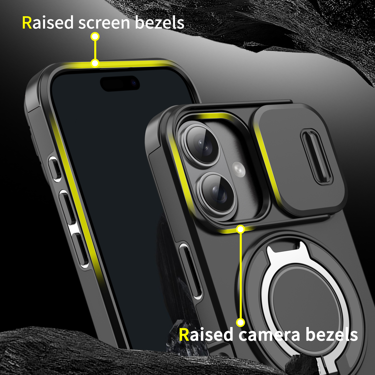 Apple iphone17/16/15/16Pro Max mobile phone case lens push window car magnetic anti-drop case