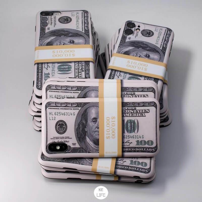 New Creative Personality US Dollar Bill Silicone Phone Case For iPhone