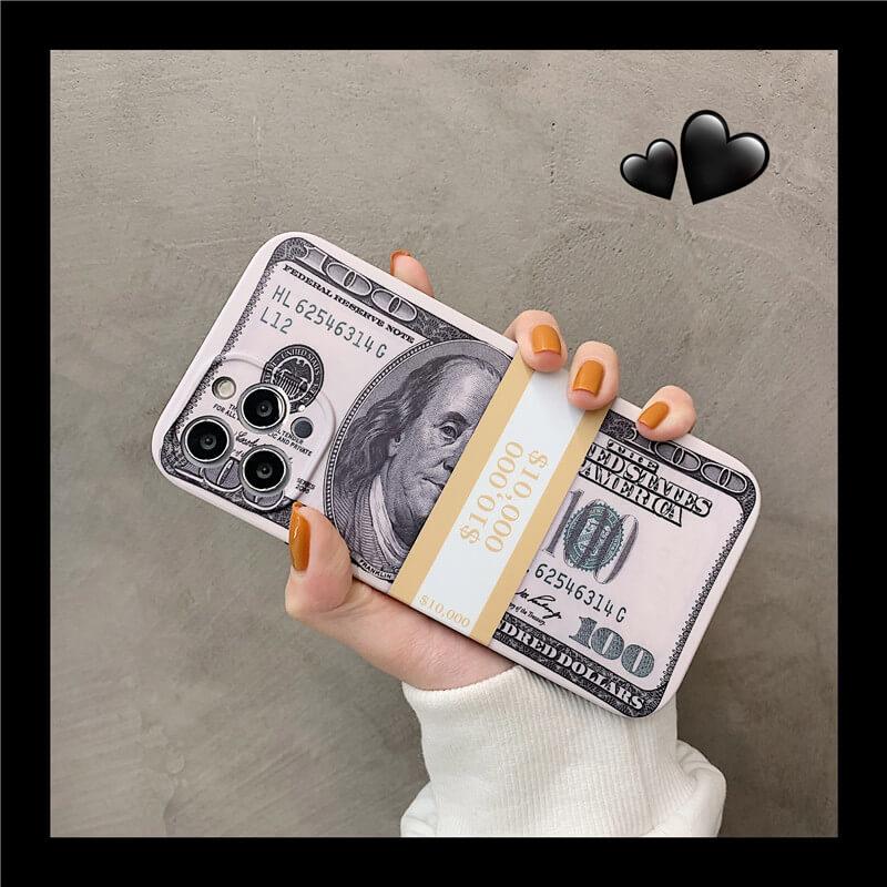 New Creative Personality US Dollar Bill Silicone Phone Case For iPhone
