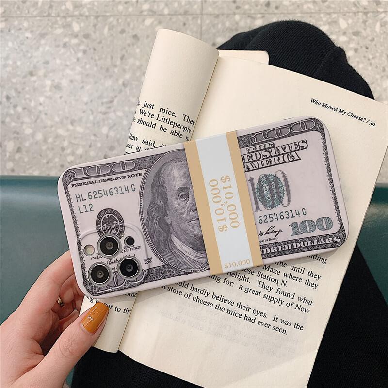 New Creative Personality US Dollar Bill Silicone Phone Case For iPhone