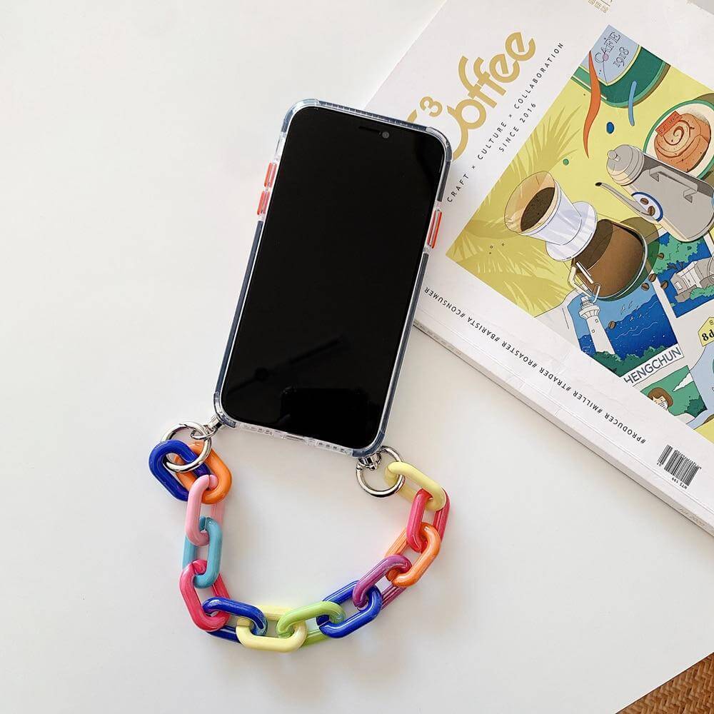 Graffiti Bracelet Colorful Chain Soft Phone Cases for iphone 16 15 pro max X XS XR 7 8 Plus SE 2025