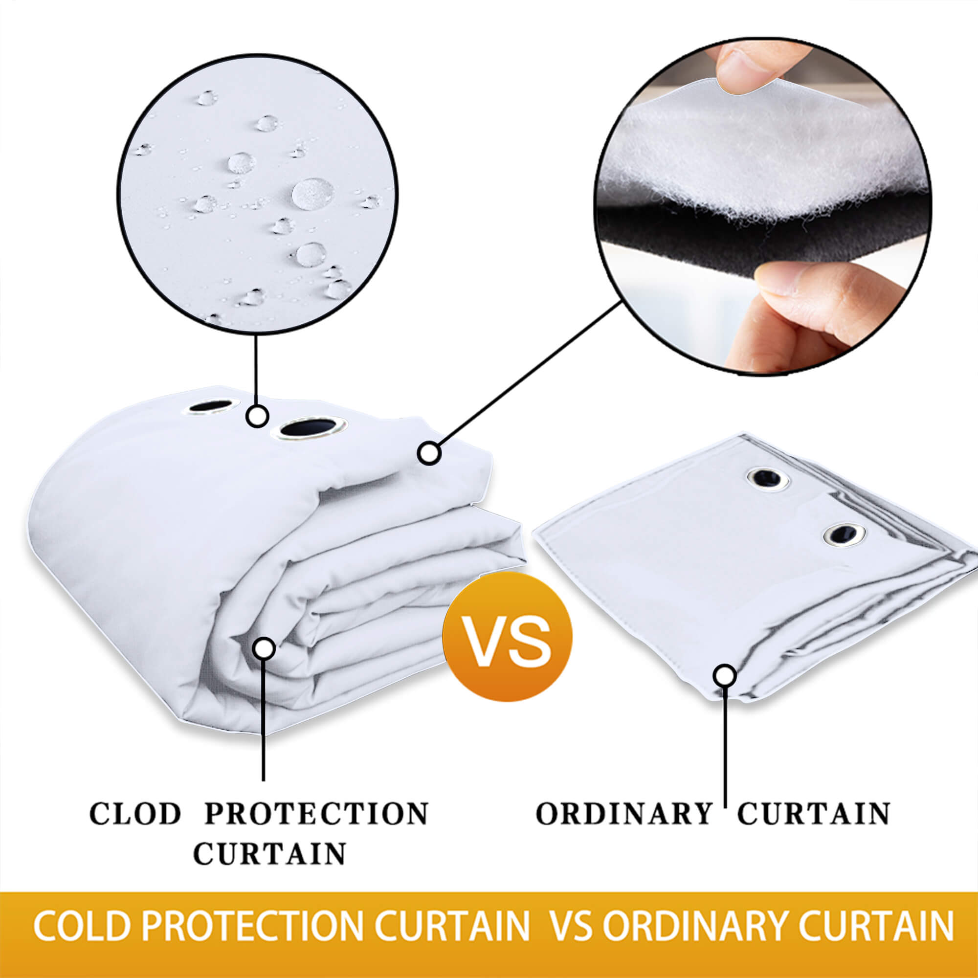 Insulated Outdoor Curtains for Winter - Greyish White