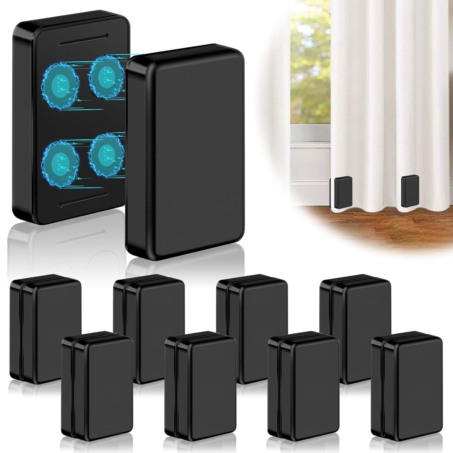 Black outdoor curtain magnetic weights, 1 set