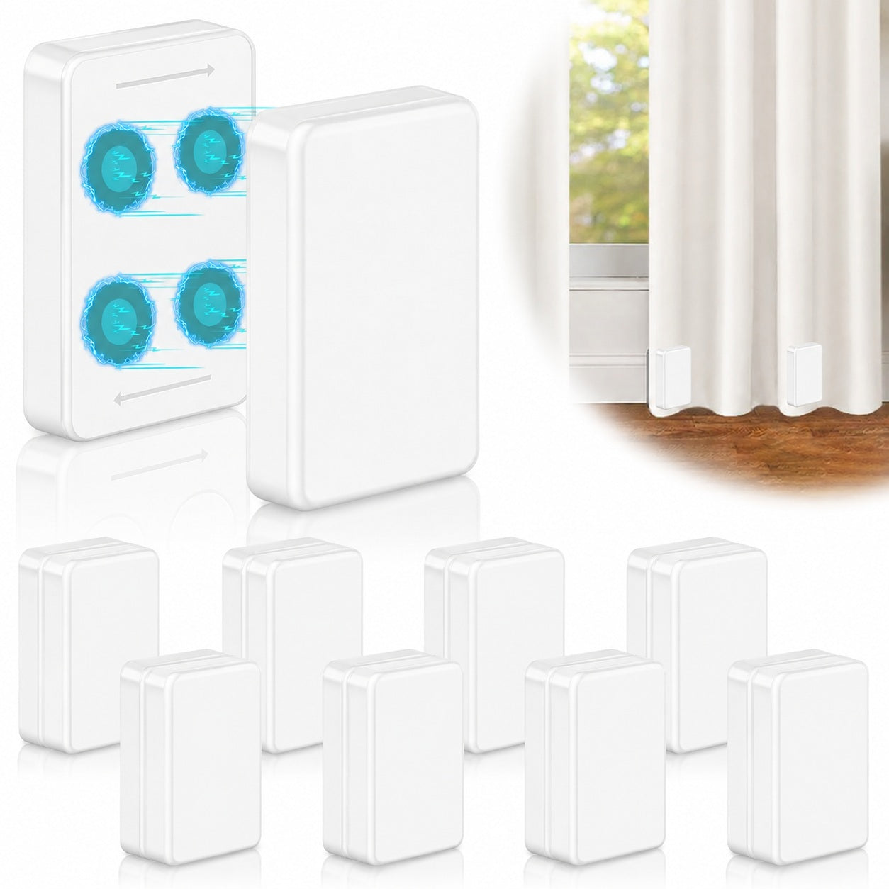 White outdoor curtain magnetic weights, 1 set