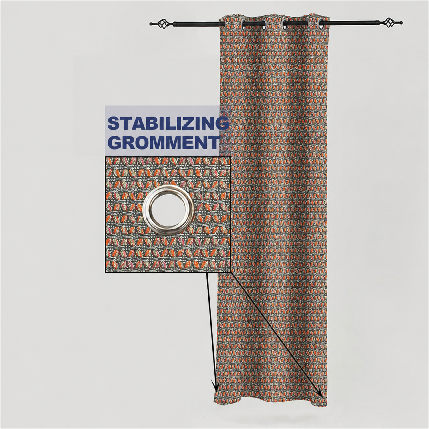 PENGI Outdoor Curtains Waterproof - Furcation Orange