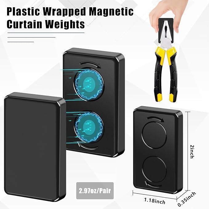 Snowcity outdoor curtain magnetic weights, 1 set