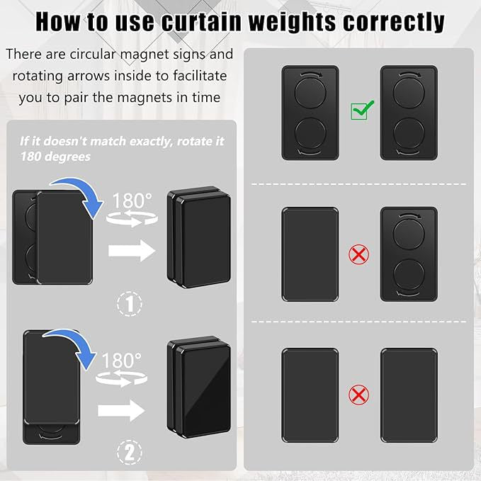 Snowcity outdoor curtain magnetic weights, 1 set
