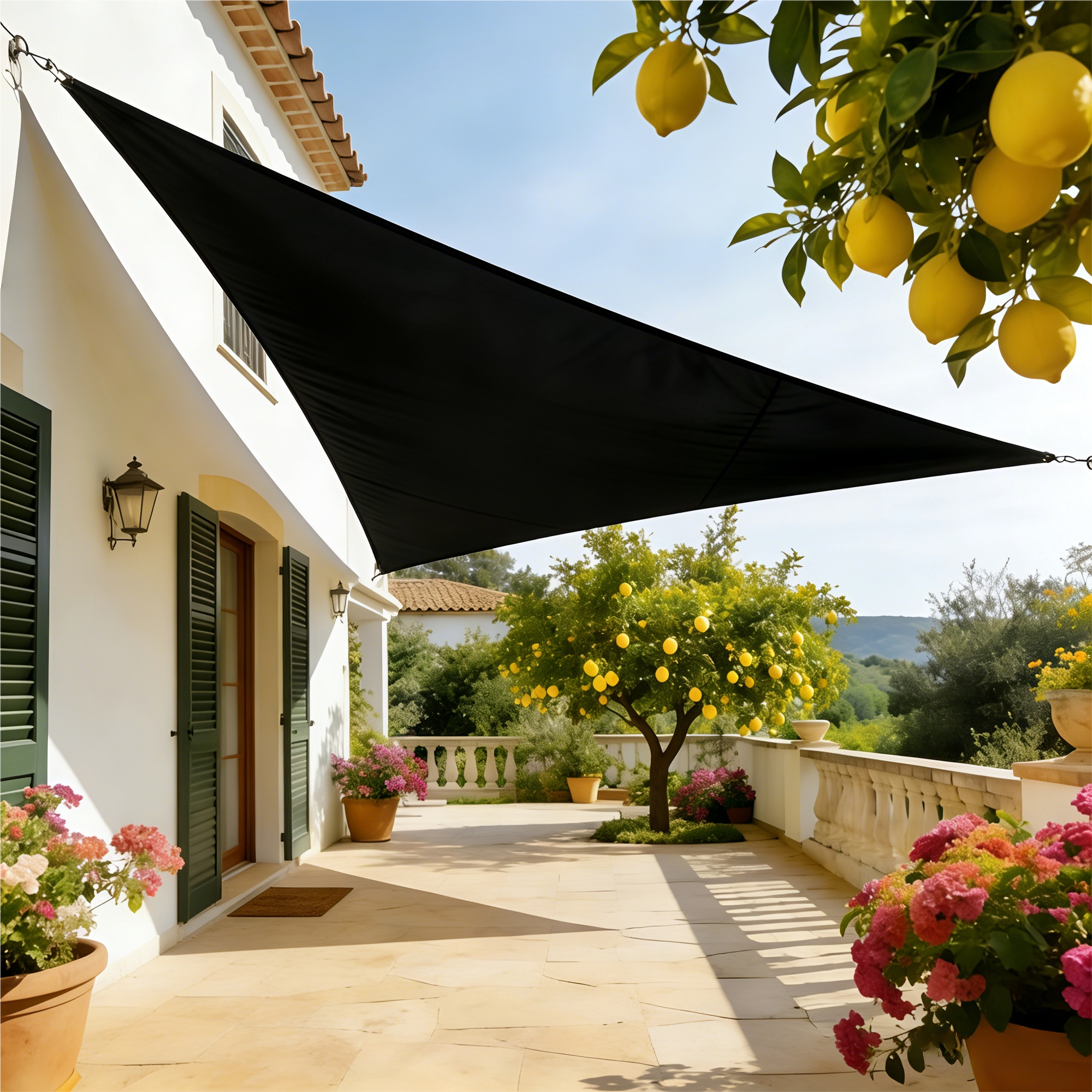 SNOWCITY Custom Triangle Oxford Sun Shade Sail for Patio