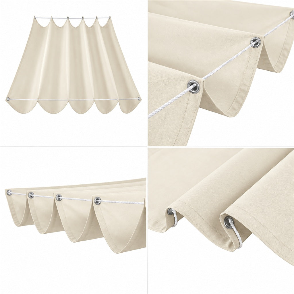 Snowcity Retractable Wave Sun Shade Sail Waterproof - Oxford Fabric
