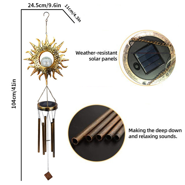 SNOWCITY Outdoor Solar Wind Chimes