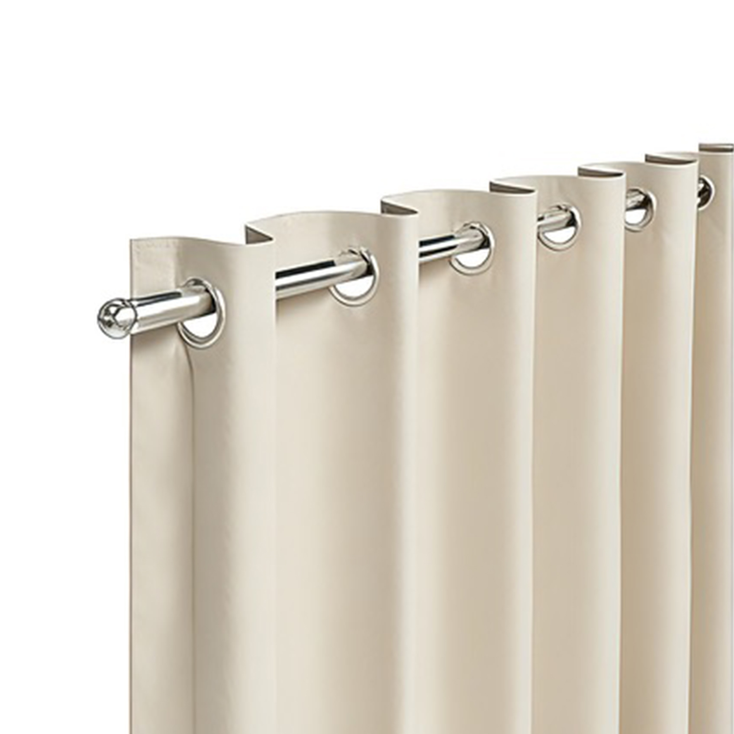 SNOWCITY Outdoor 100% Blackout Waterproof Double-Sided High-Quality Combed Cotton Curtains, Natural