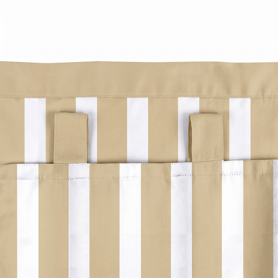 Beige Stripe Curtains/Drapes 1 Panel | Waterproof Curtains Grommet Top & Bottom  | Custom Outdoor Curtains