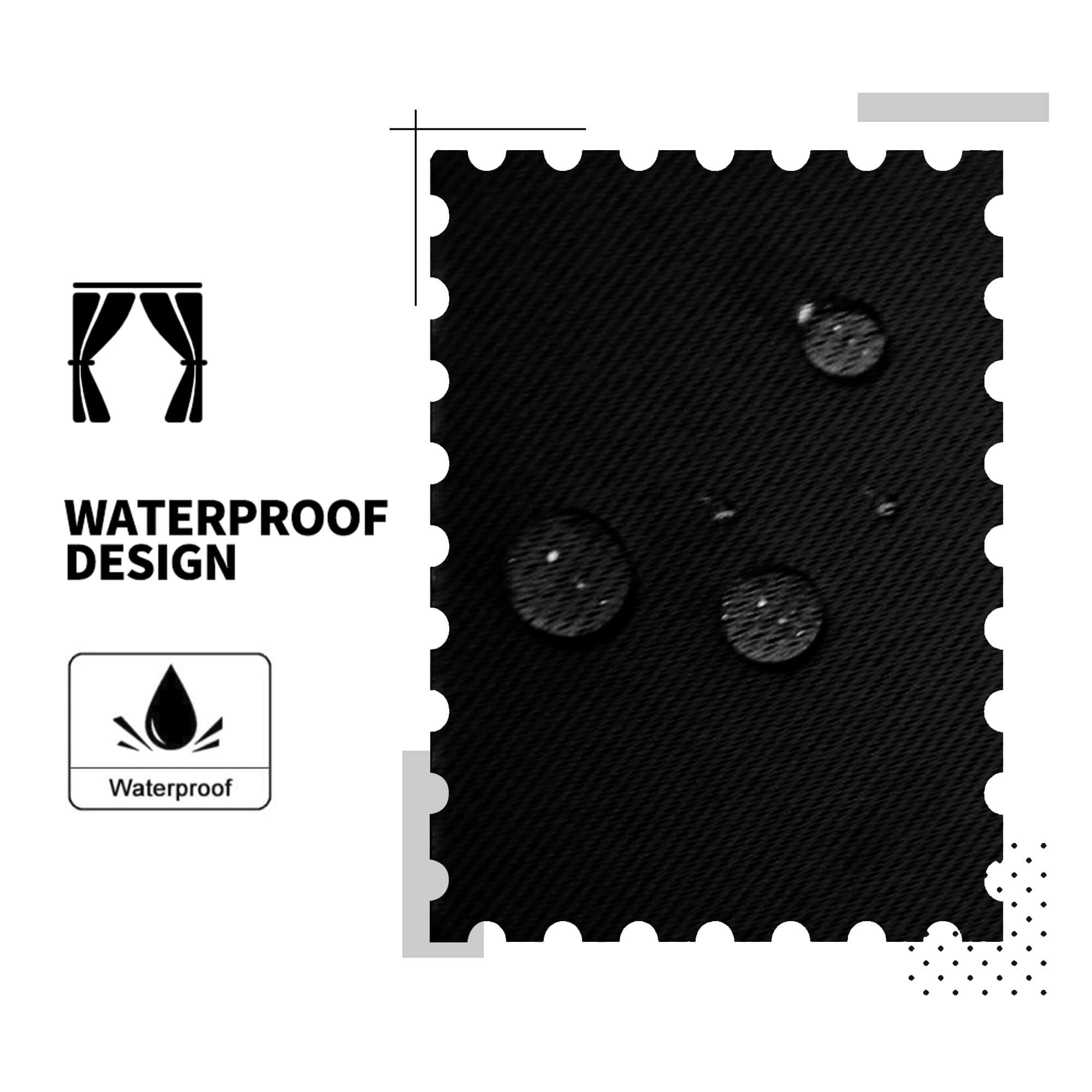 SNOWCITY Blackout Curtains Black - Tab Top