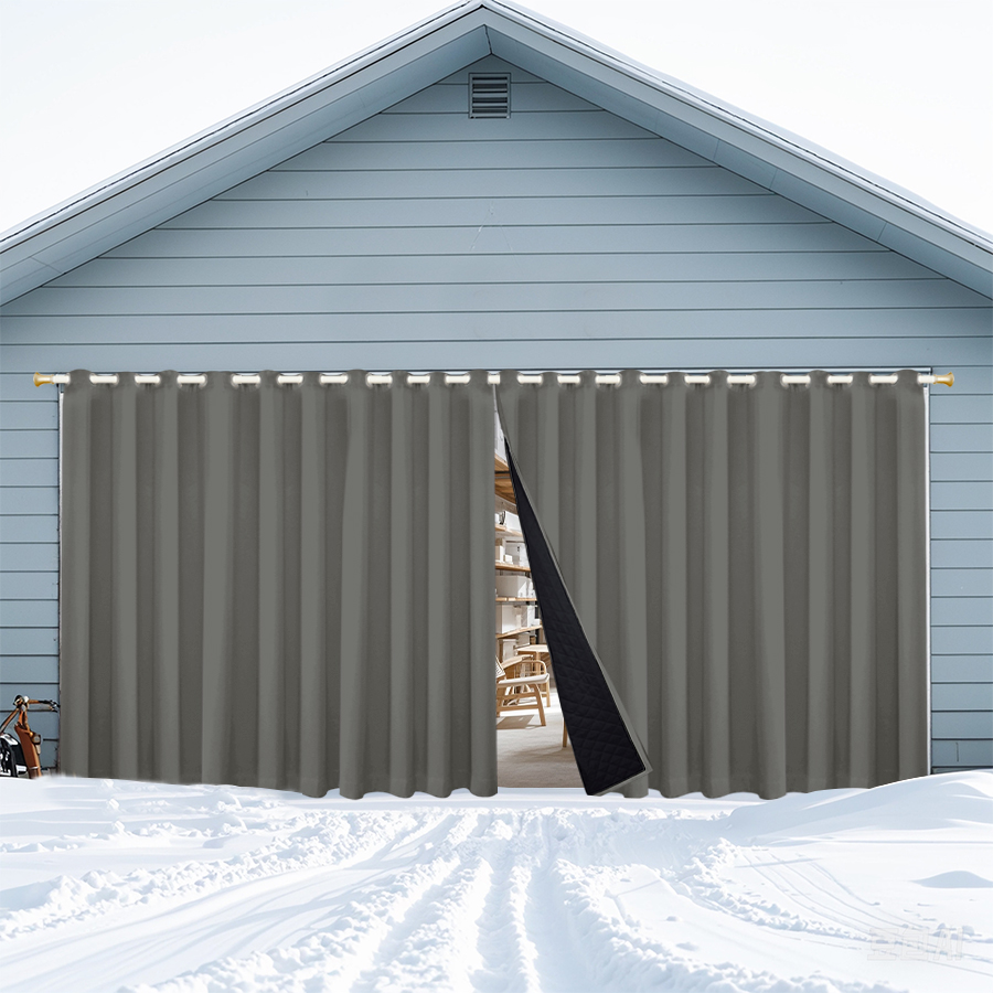 Insulated Outdoor Curtains for Winter - Charcoal