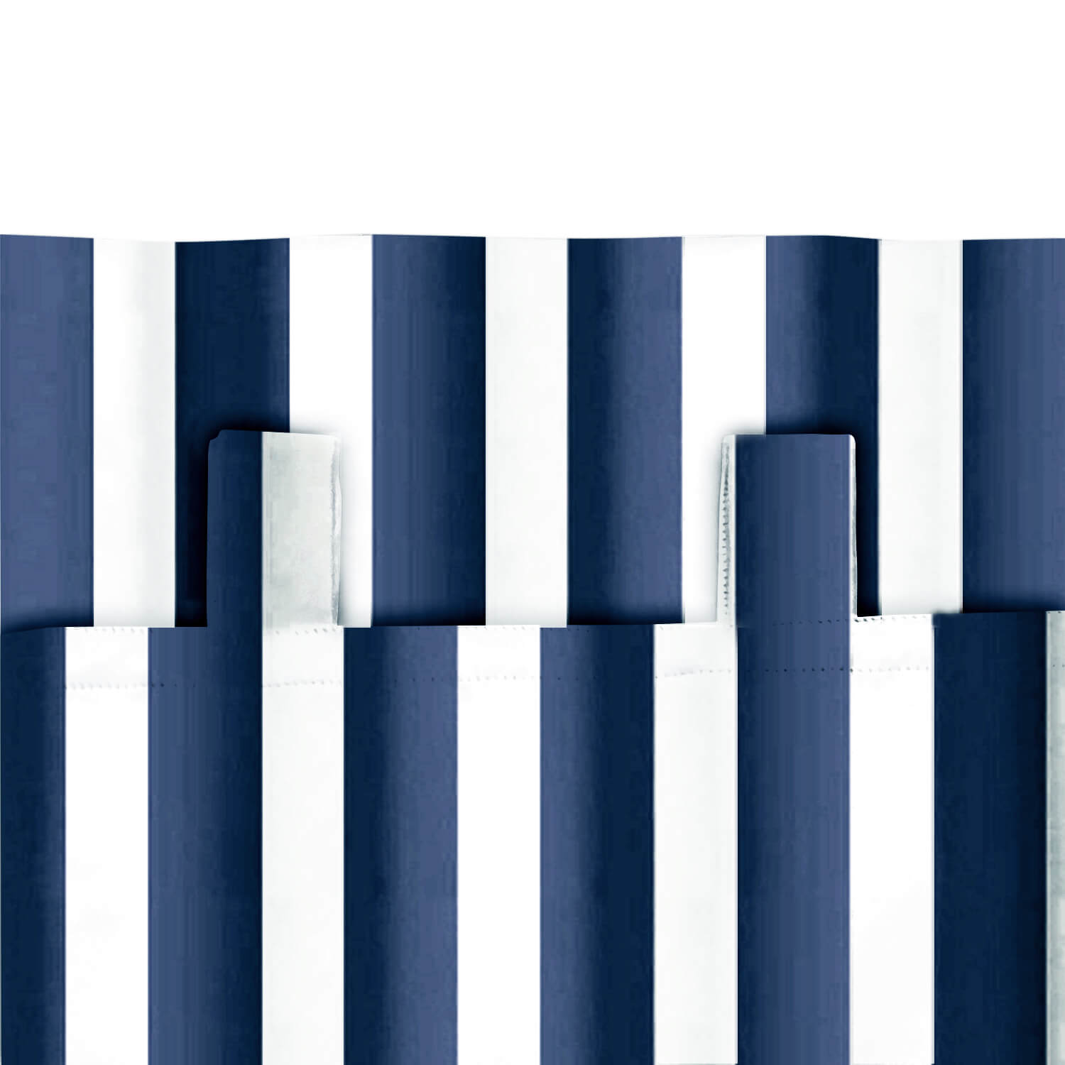 Navy Blue Stripe Curtains/Drapes 1 Panel | Waterproof Curtains Grommet Top & Bottom | Custom Outdoor Curtains