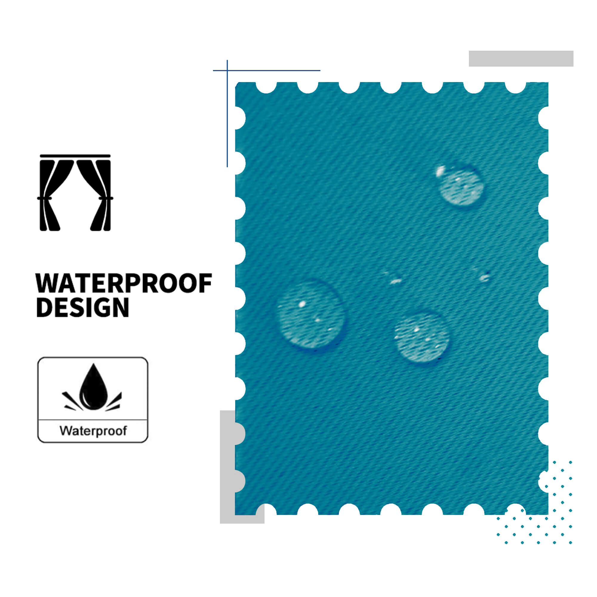 SNOWCITY Blackout Curtains Cyan - Grommet Top