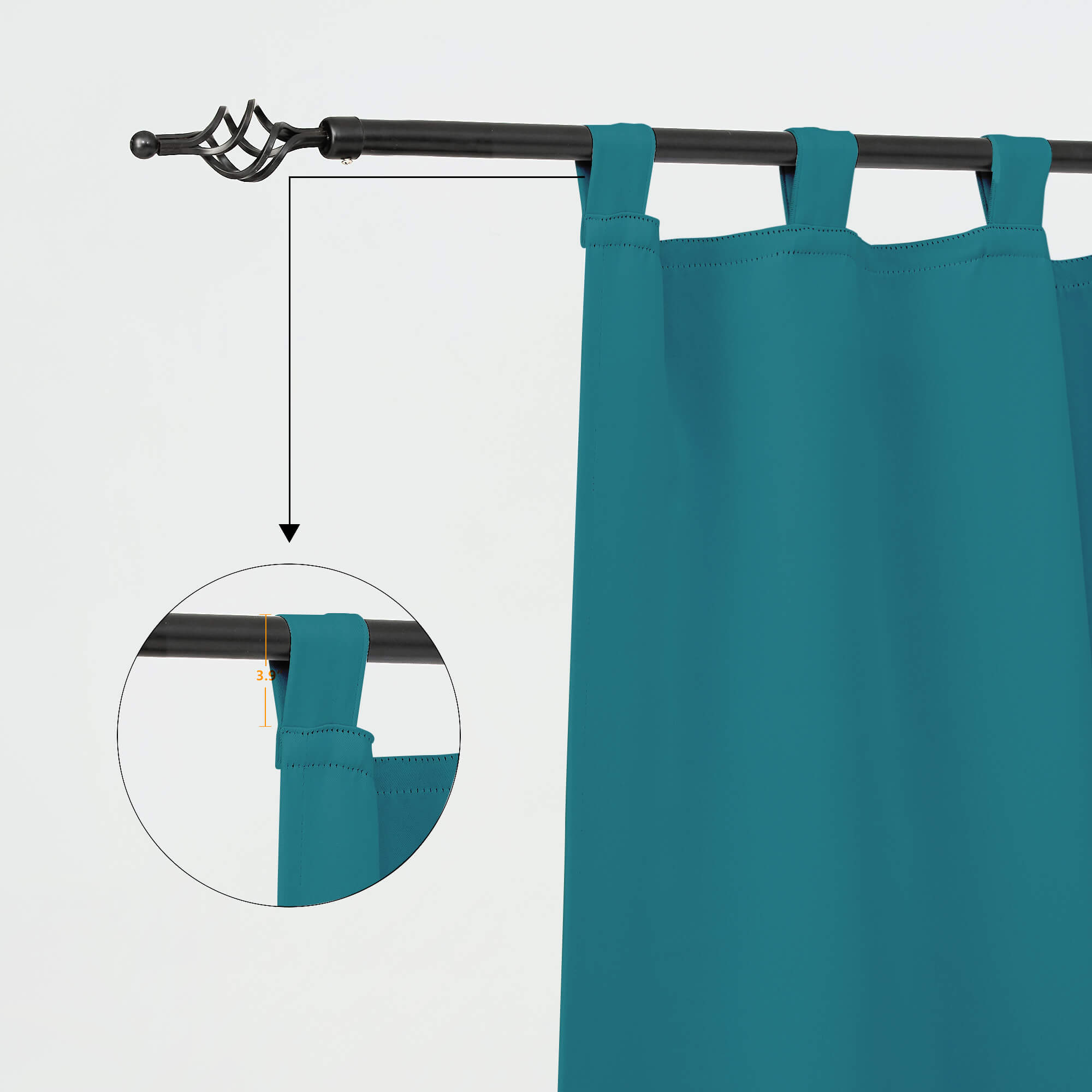 SNOWCITY Blackout Curtains Cyan - Tab Top