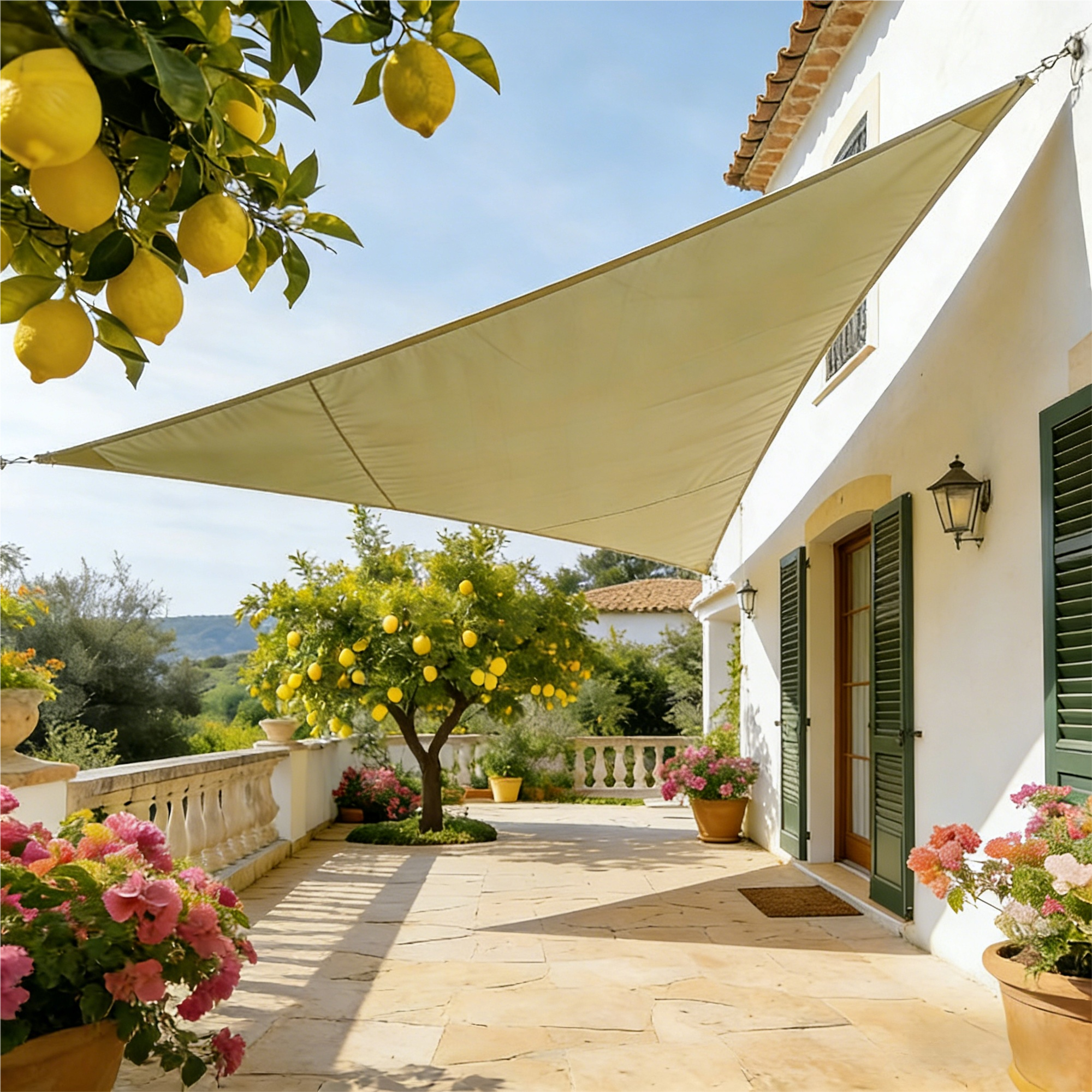 SNOWCITY Custom Triangle Oxford Sun Shade Sail for Patio