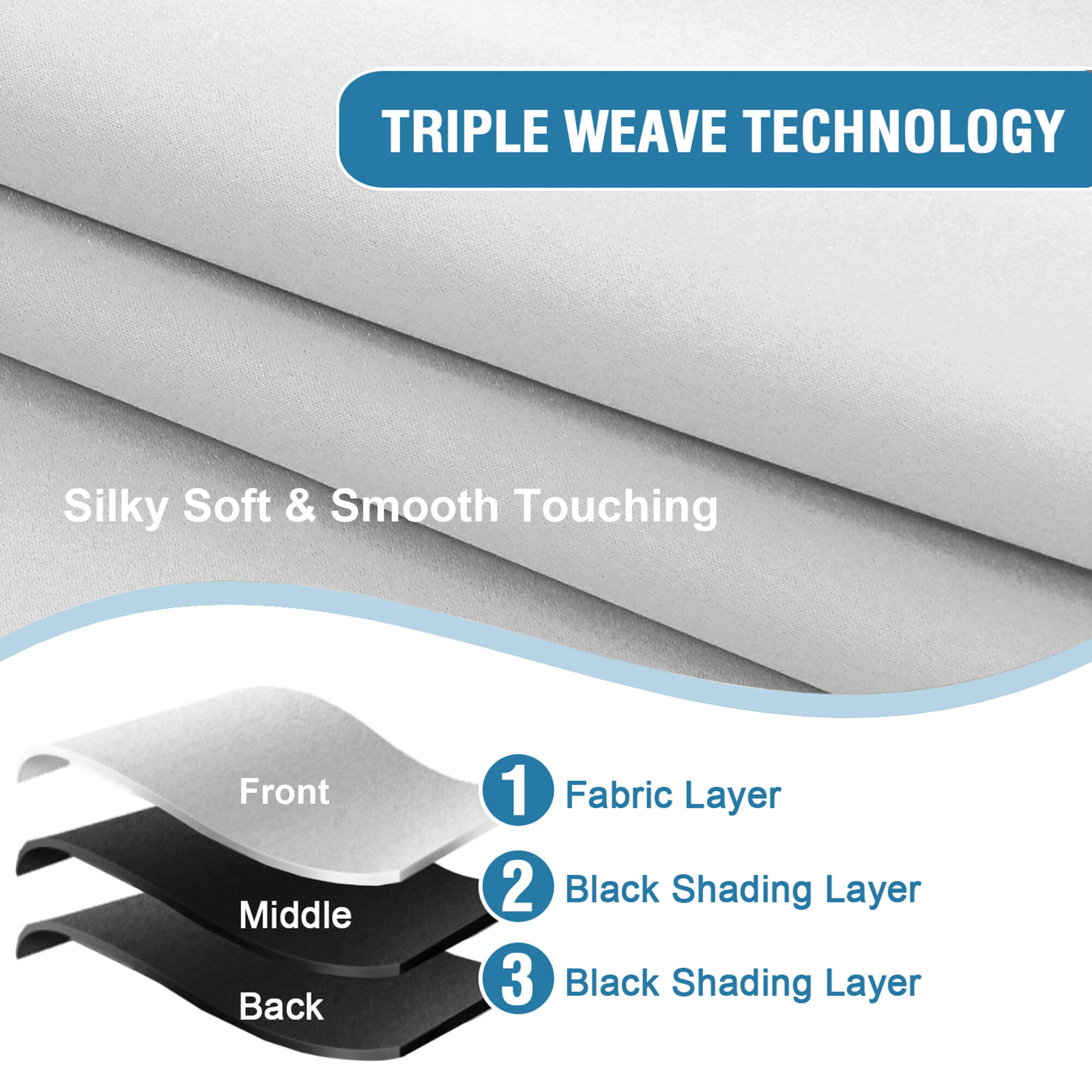 SNOWCITY Blackout Curtains Greyish White - Grommet Top