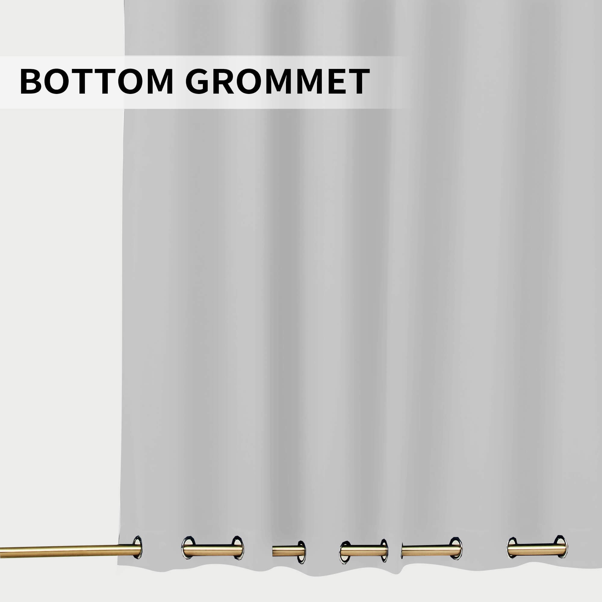 SNOWCITY Blackout Curtains Greyish White - Grommet Top & Bottom