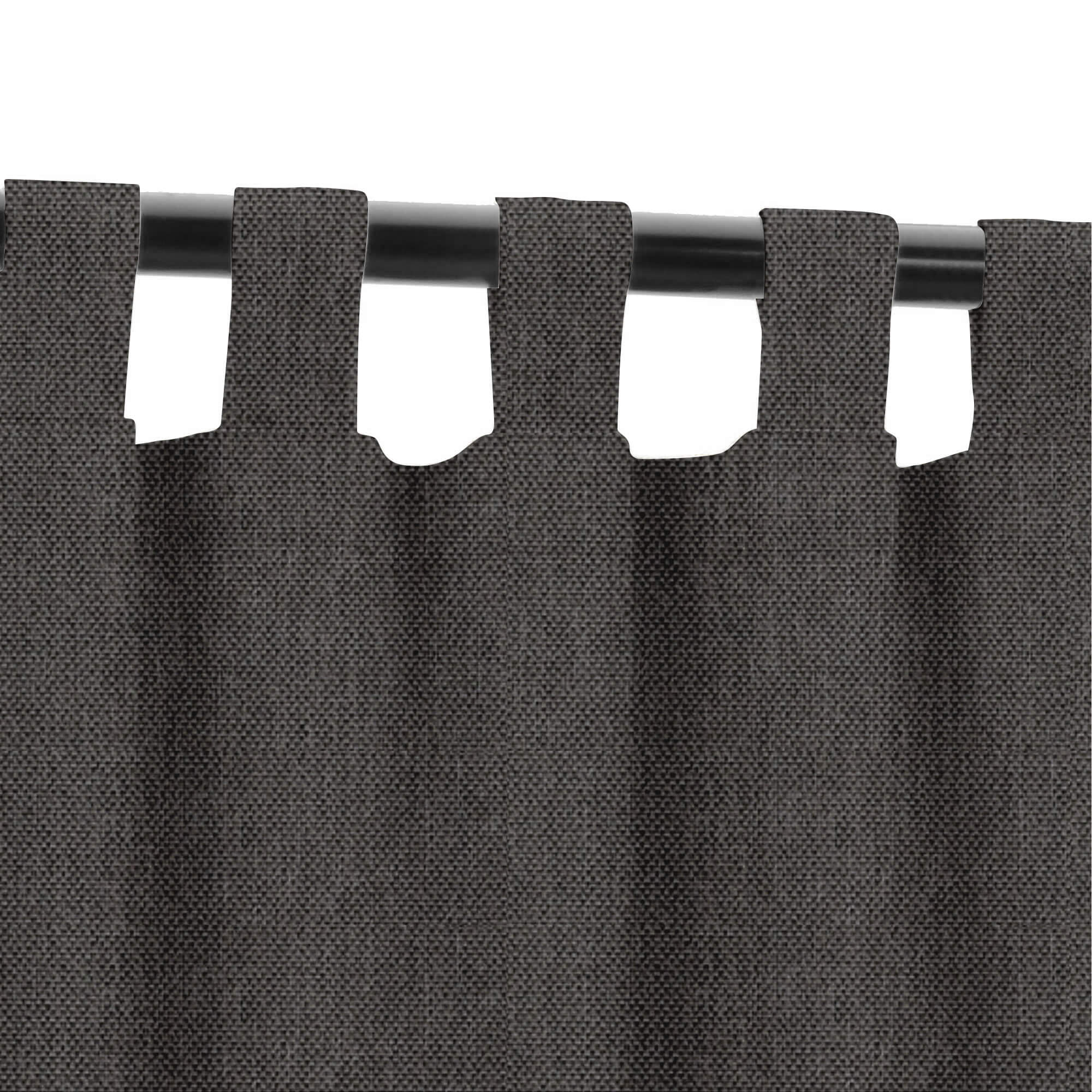 SNOWCITY Custom Sized Outdoor Curtains - Onyx Black
