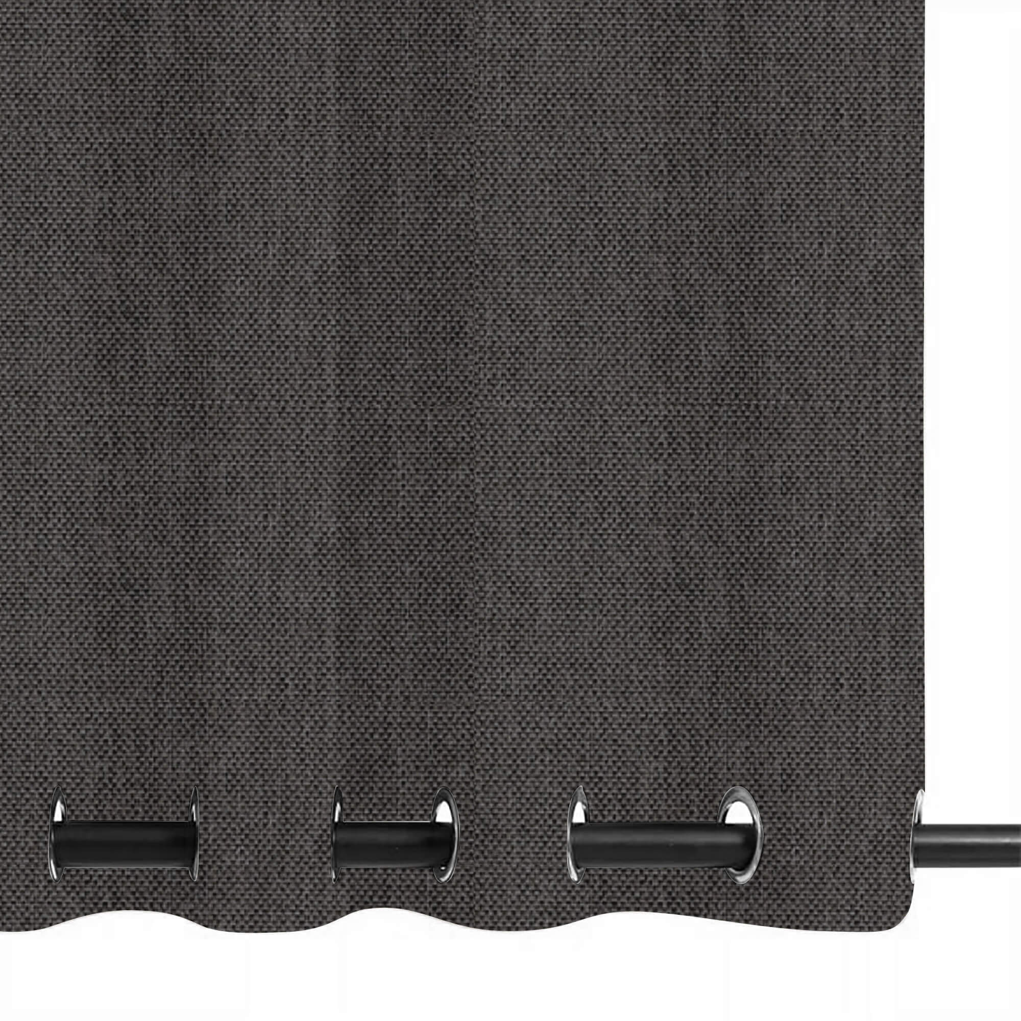 SNOWCITY Custom Sized Outdoor Curtains - Onyx Black