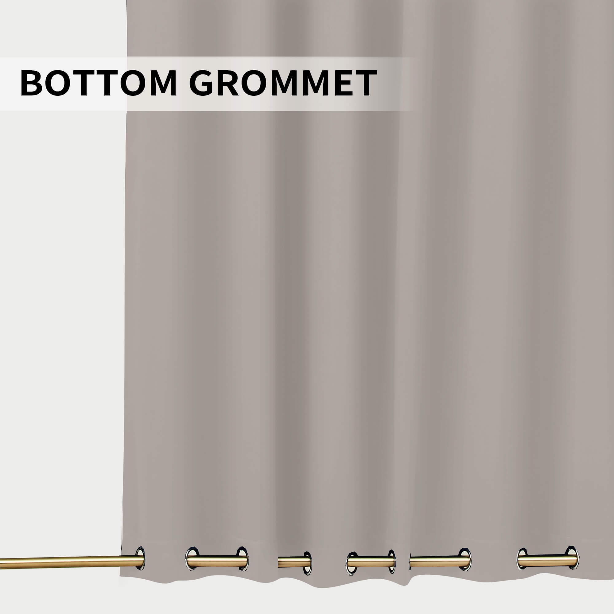 SNOWCITY Blackout Curtains Grayish Brown - Grommet Top & Bottom