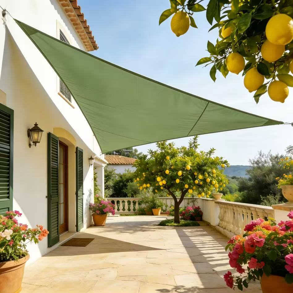 SNOWCITY Custom Triangle Oxford Sun Shade Sail for Patio