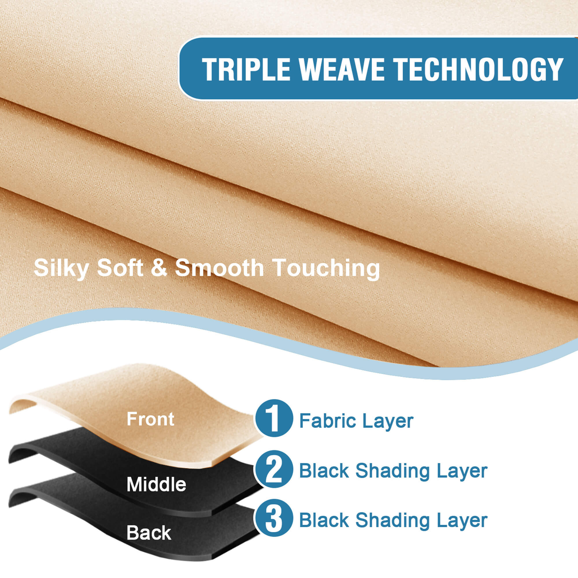 SNOWCITY Blackout Curtains Biscotti Beige - Grommet Top