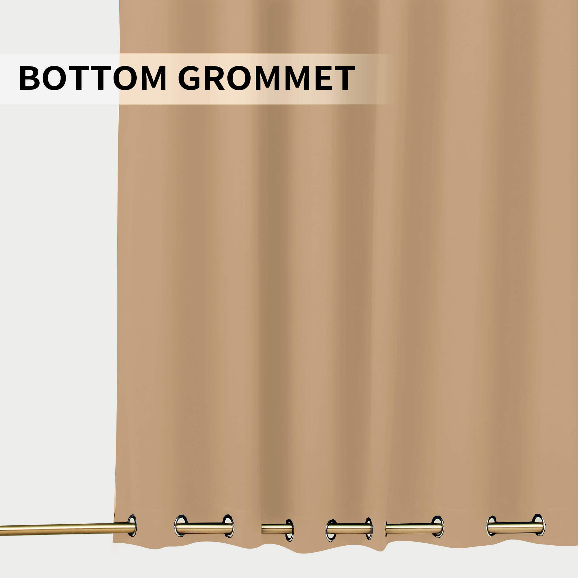 SNOWCITY Blackout Curtains Biscotti Beige - Grommet Top & Bottom