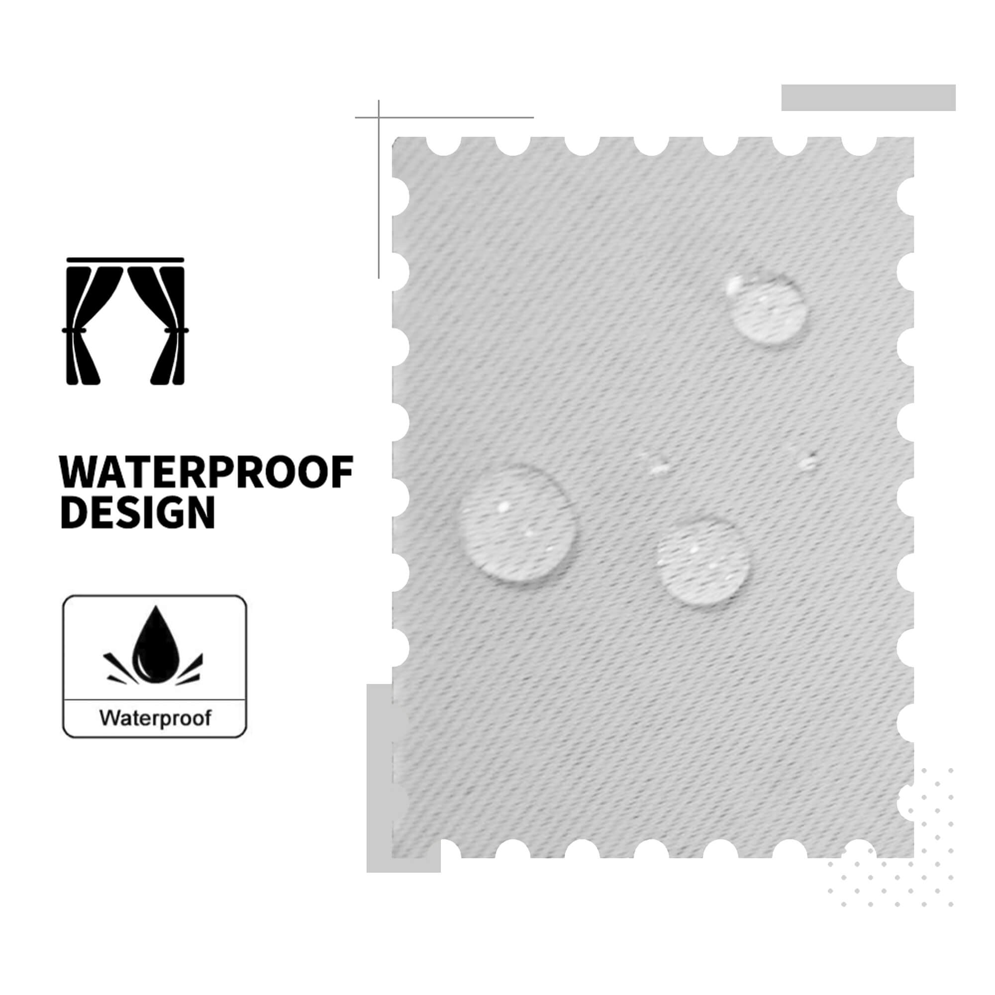 SNOWCITY Blackout Curtains Light Grey - Grommet Top