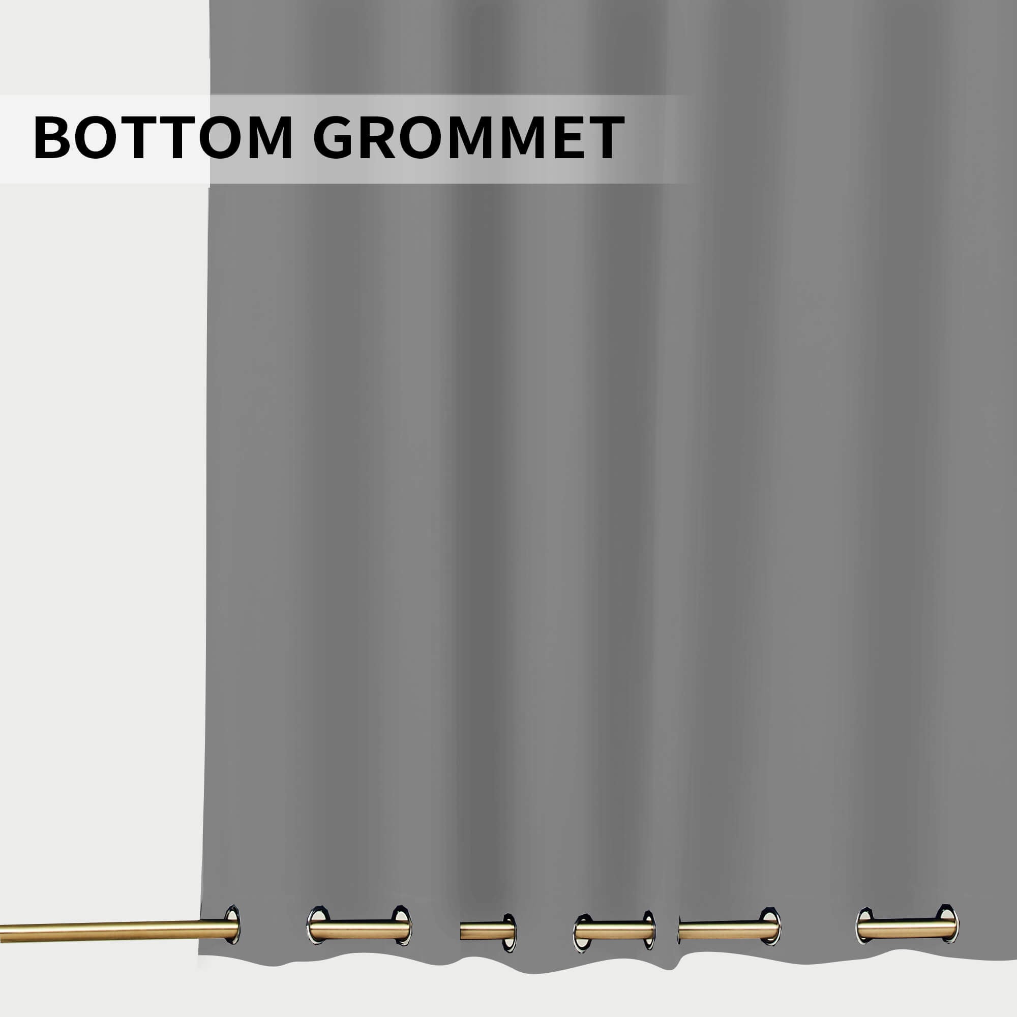 SNOWCITY Blackout Curtains Light Grey - Grommet Top & Bottom