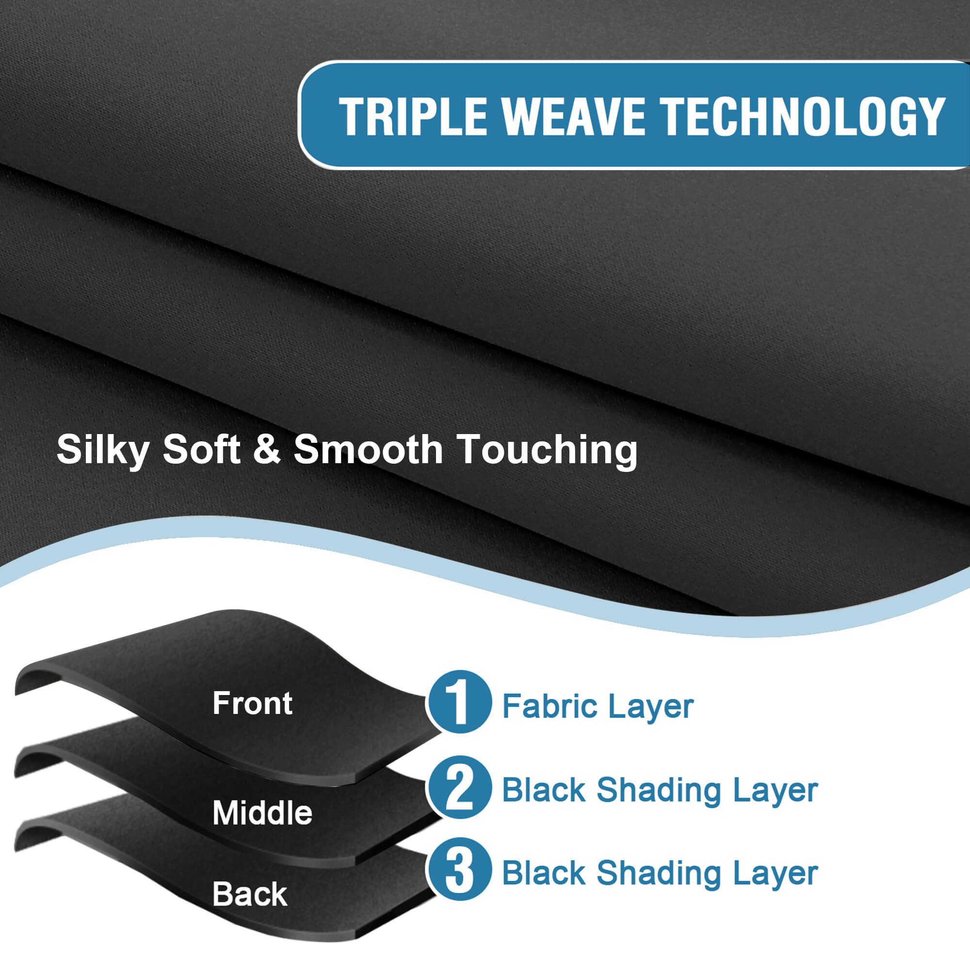 SNOWCITY Blackout Curtains Dark Grey - Grommet Top