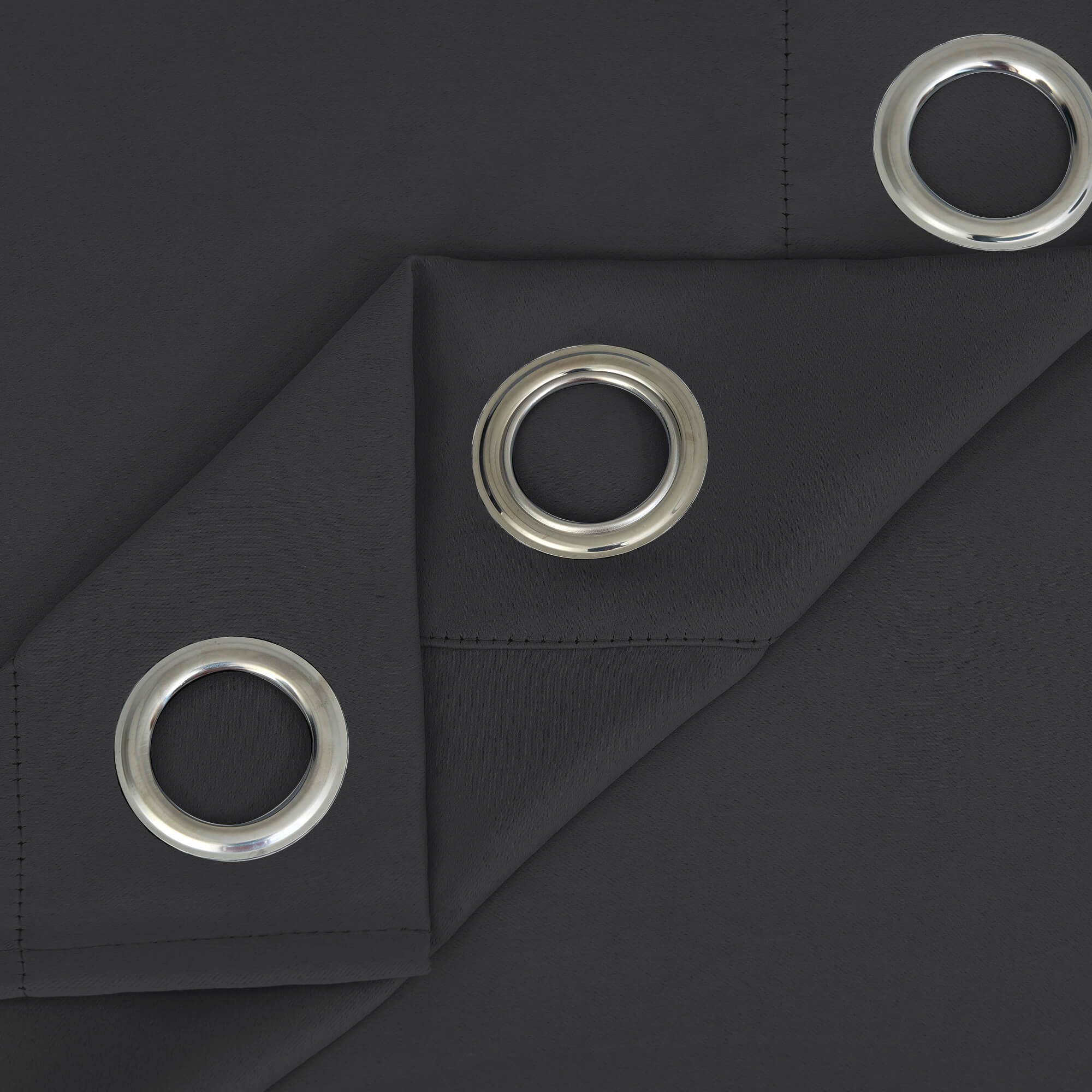 SNOWCITY Blackout Curtains Dark Grey - Grommet Top