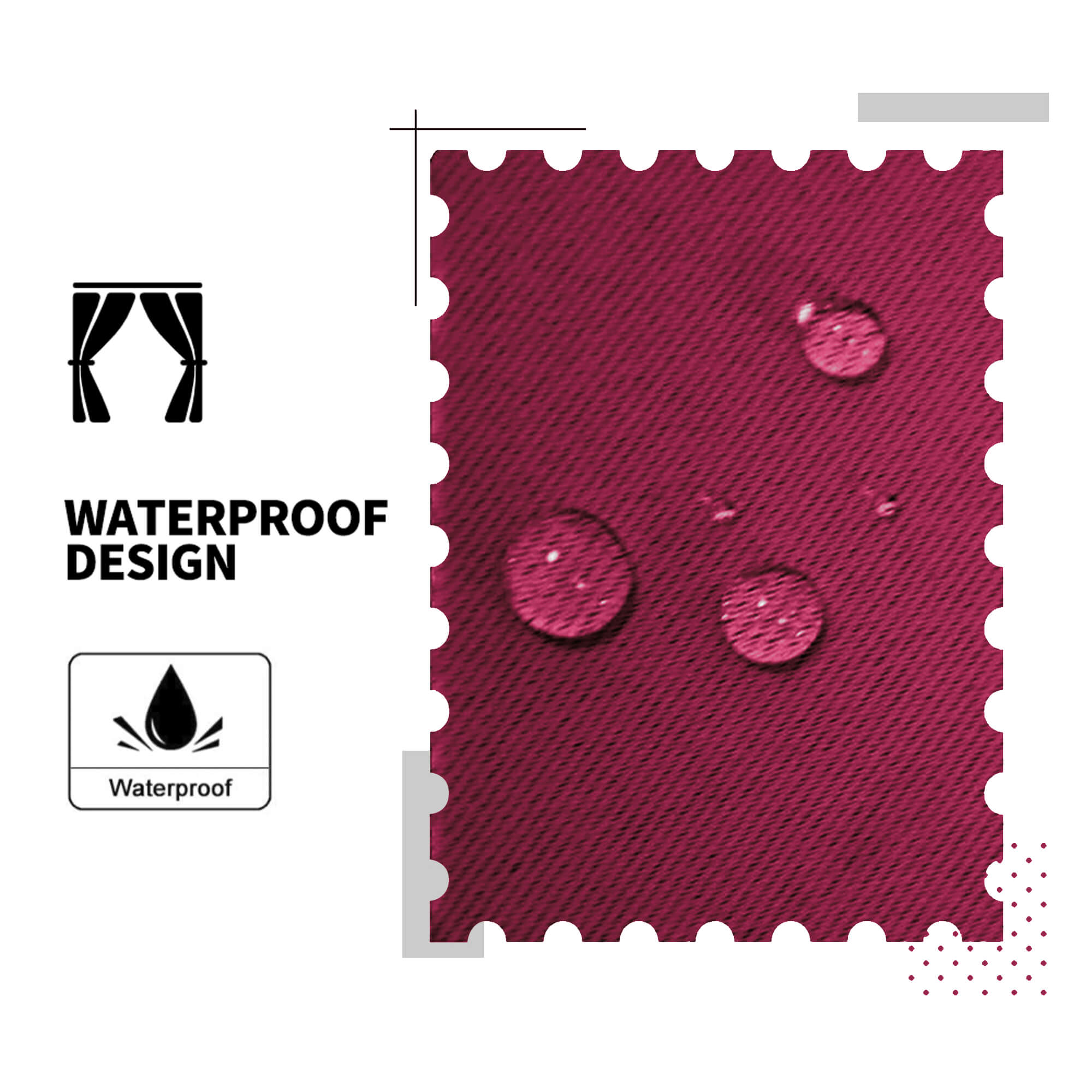 SNOWCITY Blackout Curtains Wine Red - Grommet Top