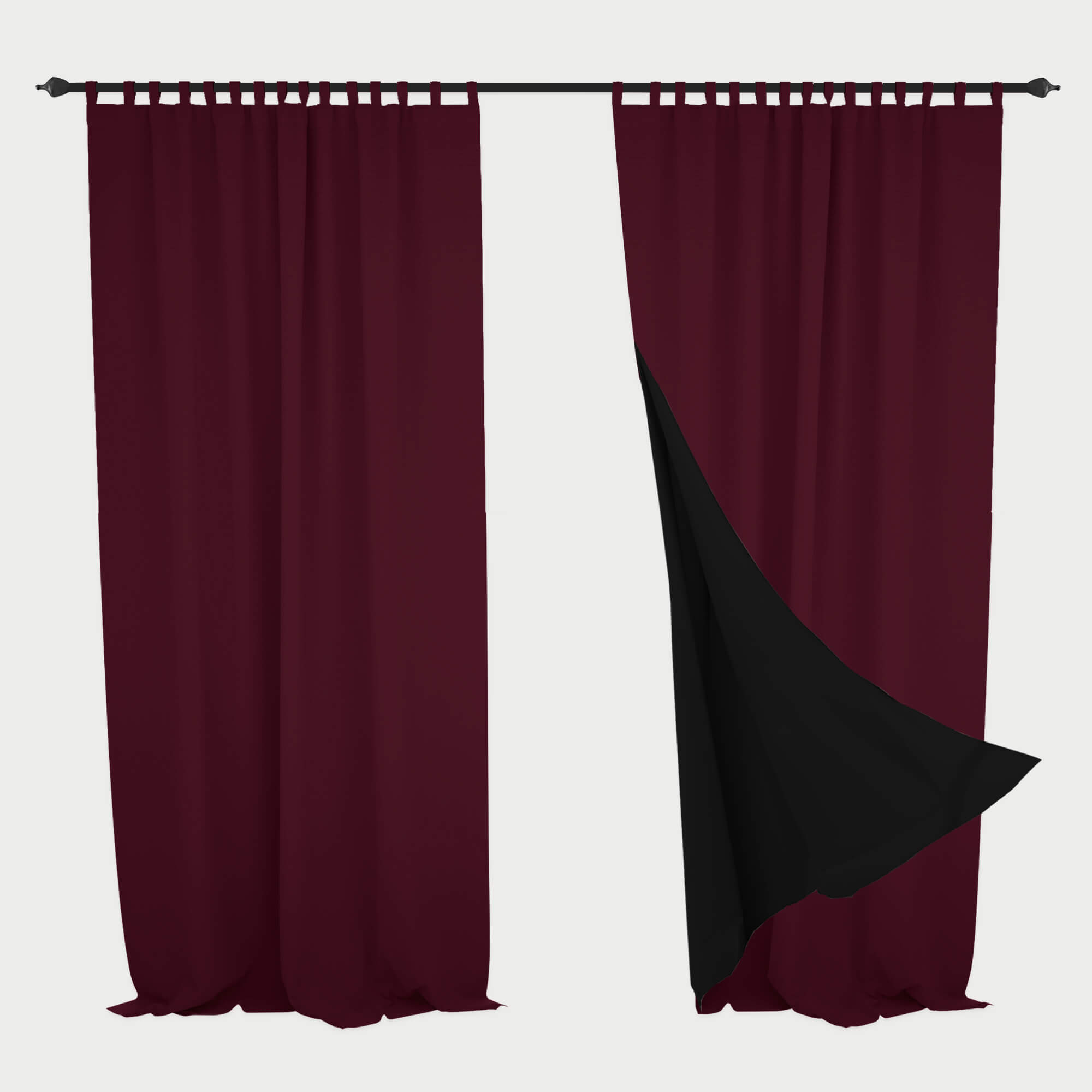 SNOWCITY Blackout Curtains Wine Red - Tab Top