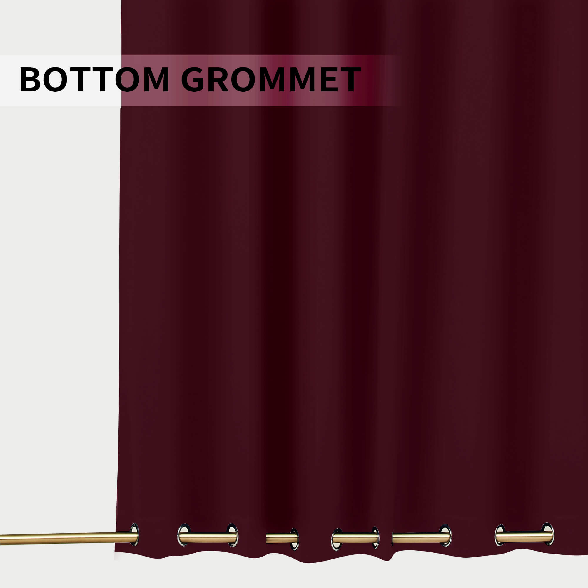 SNOWCITY Blackout Curtains Wine Red - Grommet Top & Bottom