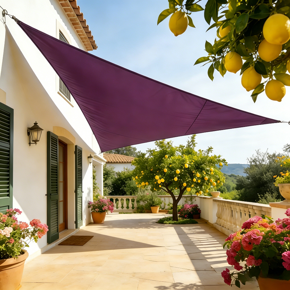 SNOWCITY Custom Triangle Oxford Sun Shade Sail for Patio