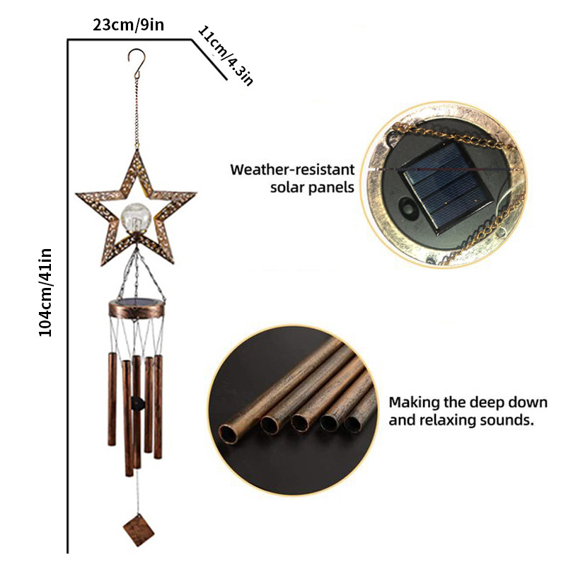 SNOWCITY Outdoor Solar Wind Chimes