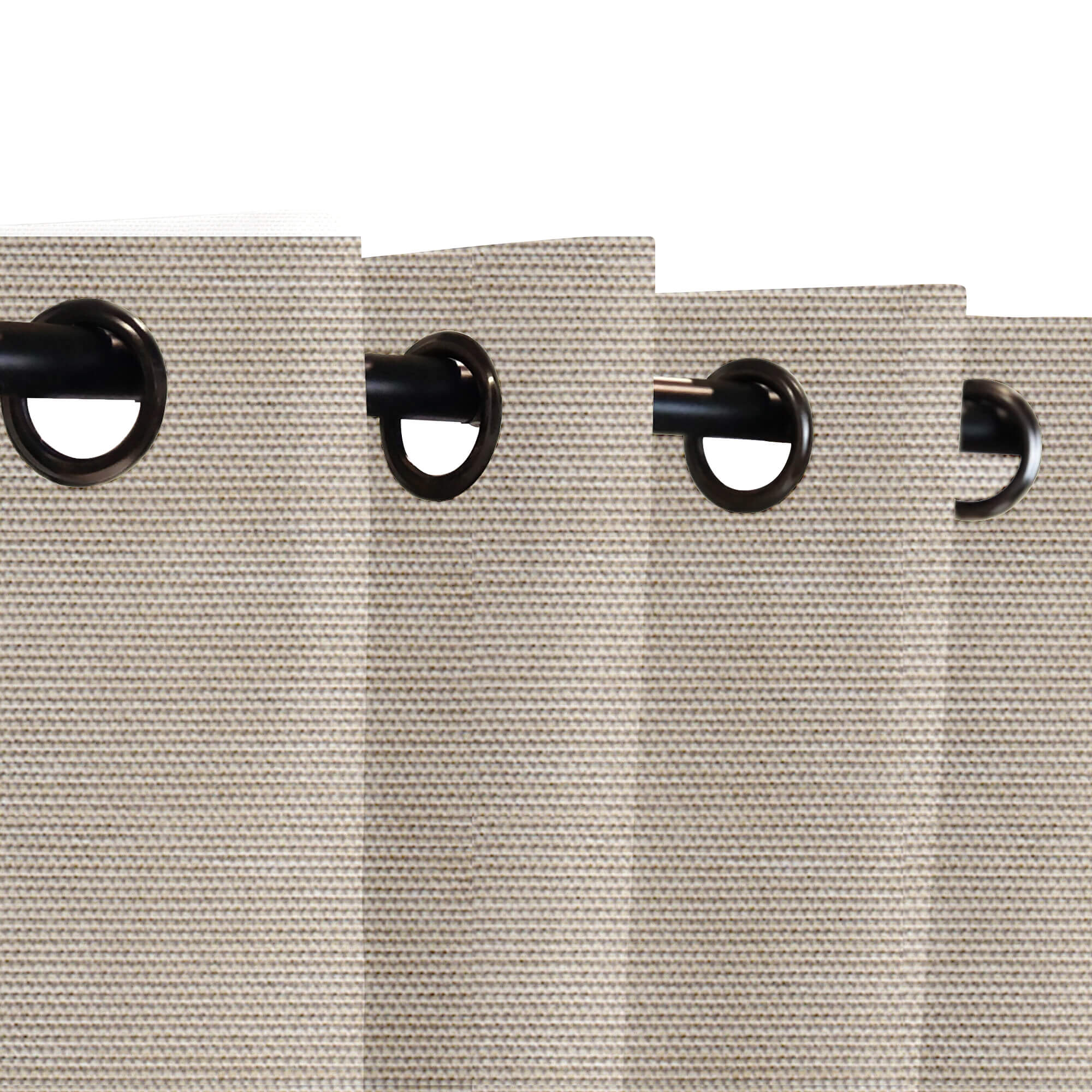 SNOWCITY Custom Sized Outdoor Curtains - Warm Taupe