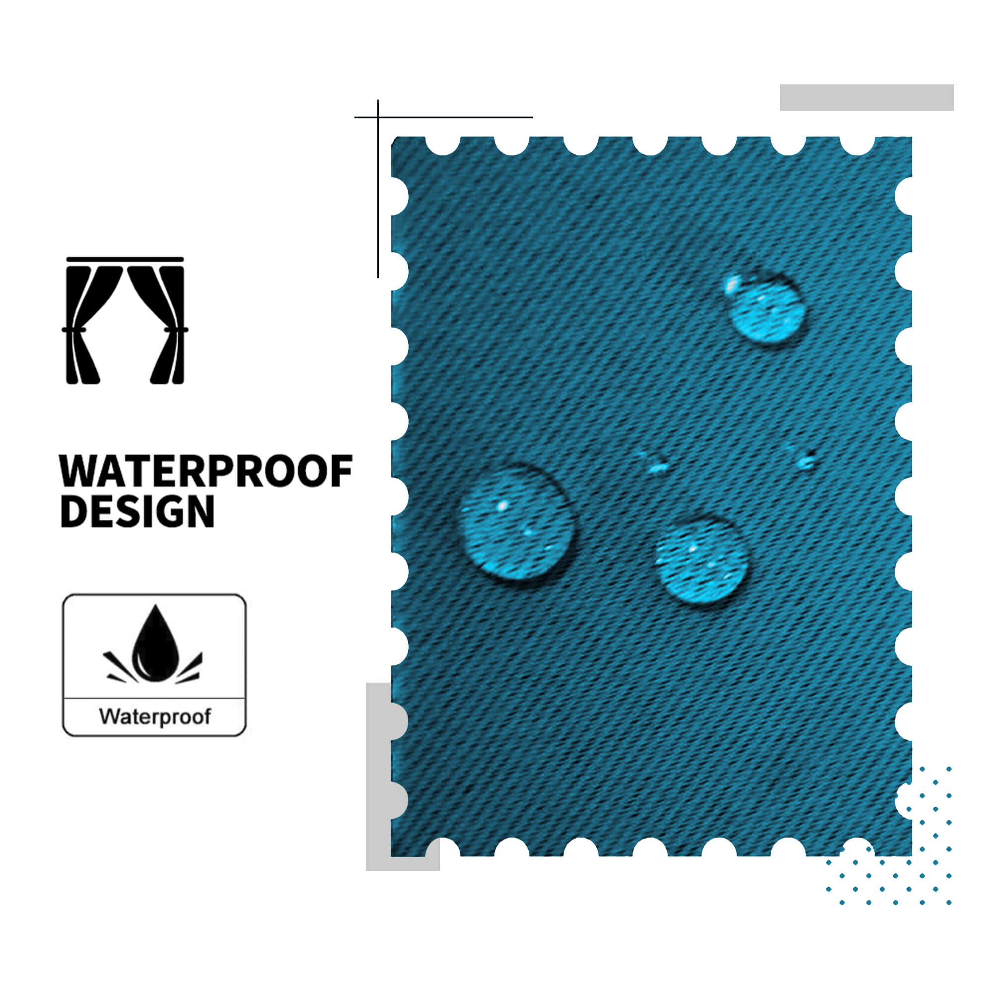 SNOWCITY Blackout Curtains Dark Blue - Grommet Top & Bottom