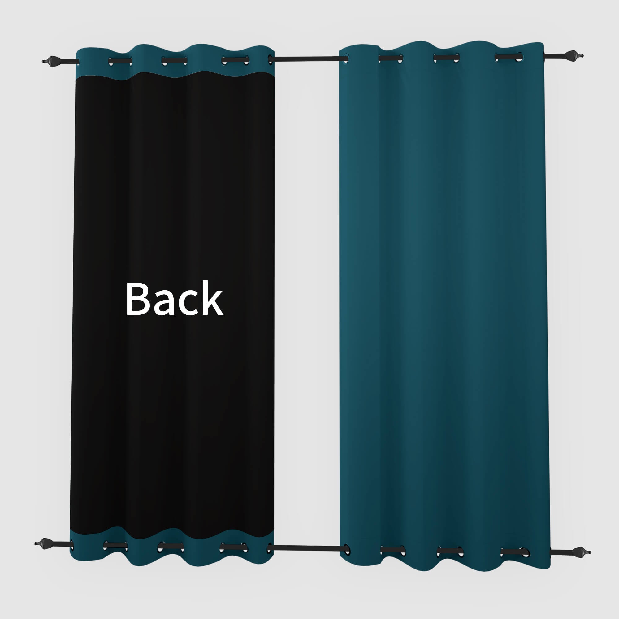 SNOWCITY Blackout Curtains Dark Blue - Grommet Top & Bottom