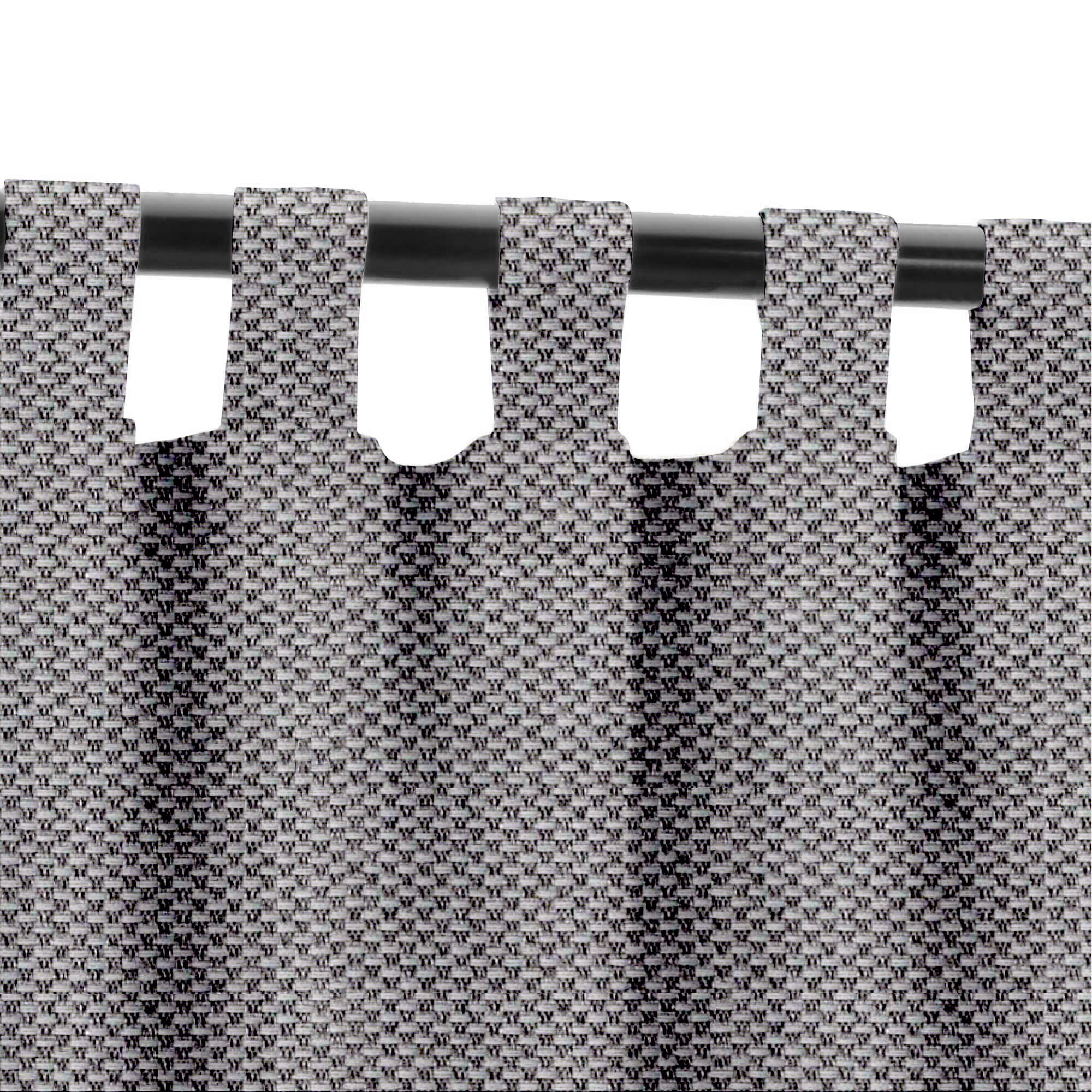 SNOWCITY Custom Sized Outdoor Curtains - Charcoal Weave